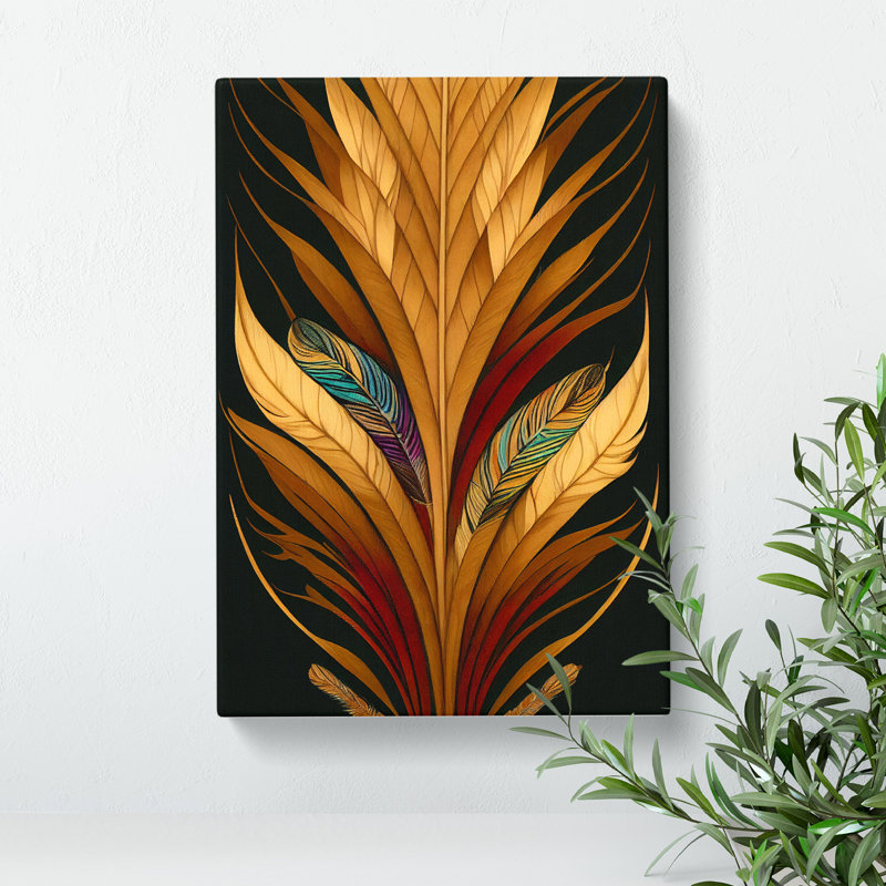 Classical Feathers - Wrapped Canvas Print, 50cm H x 35cm W