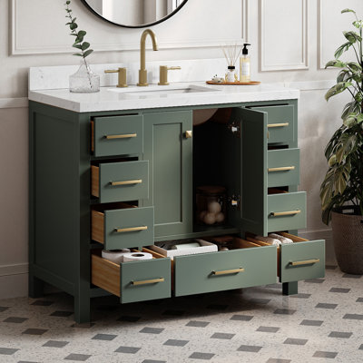 Meuble-lavabo simple avec plateau en marbre de Carrare Cambridge