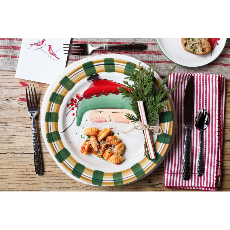 Old St. Nick Handmade Earthenware Dinner Plate