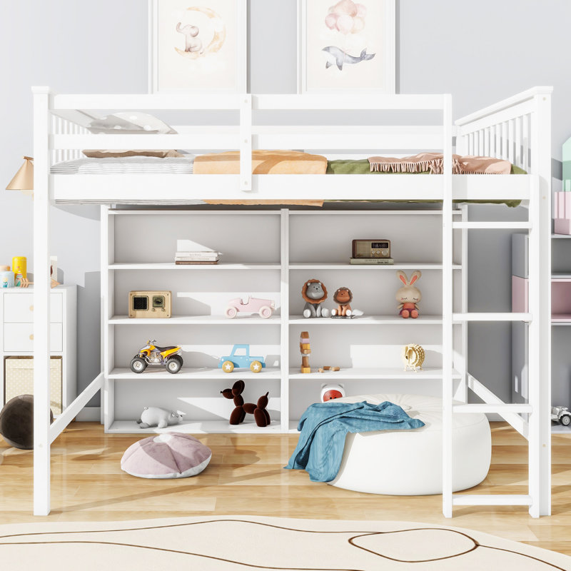 Lit plateforme Jasielle, Double, Blanc