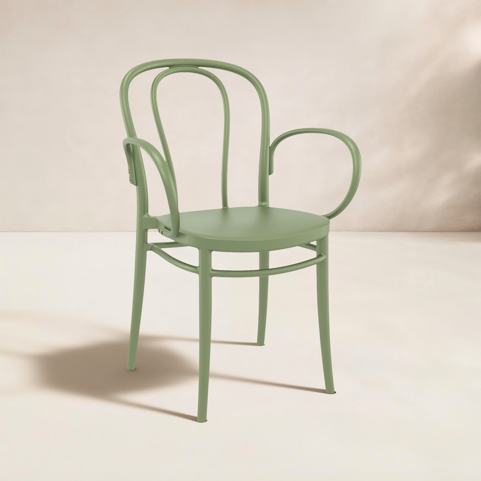 Farrah Stackable Patio Armchair, Olive Green