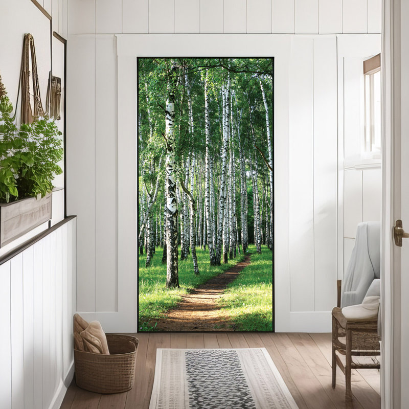 Panneau de porte Serene Birch Tree Forest