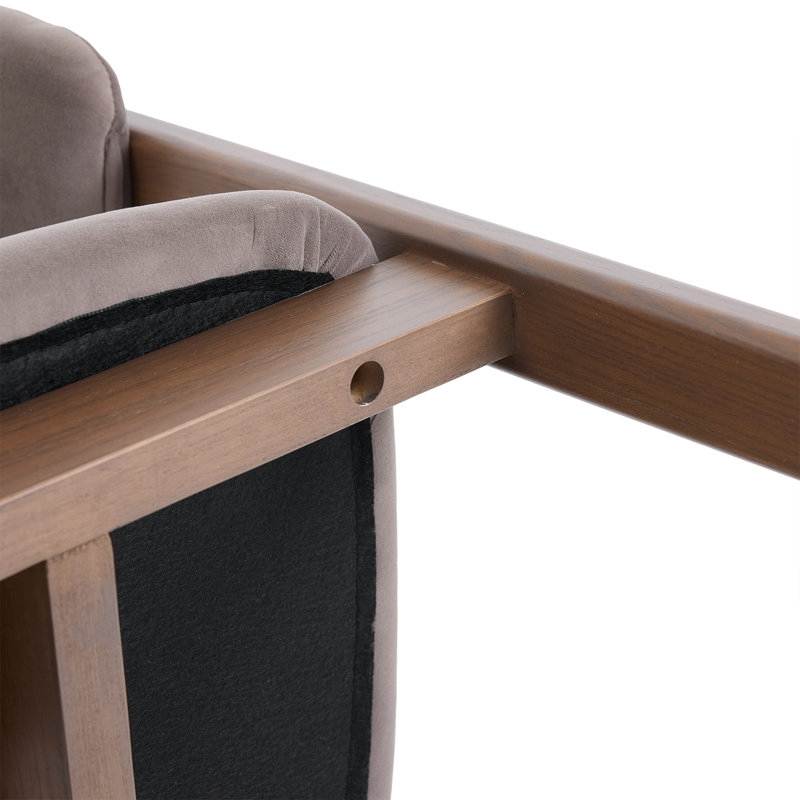 Amara Dark Brown Fabric Dining Chair, Gray
