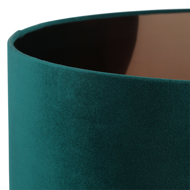 Aimon Velvet Drum Lamp Shade ( Screw On ), Forest Green, 29cm H x 45cm W x 45cm D
