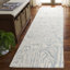 Tapis ivoire / bleu clair en laine / coton touffeté à la main Moumna-169160389