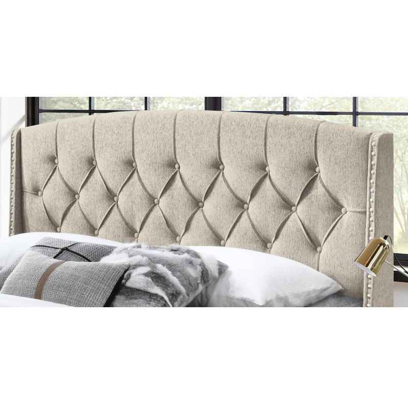 Lit jumeau beige, Lit simple