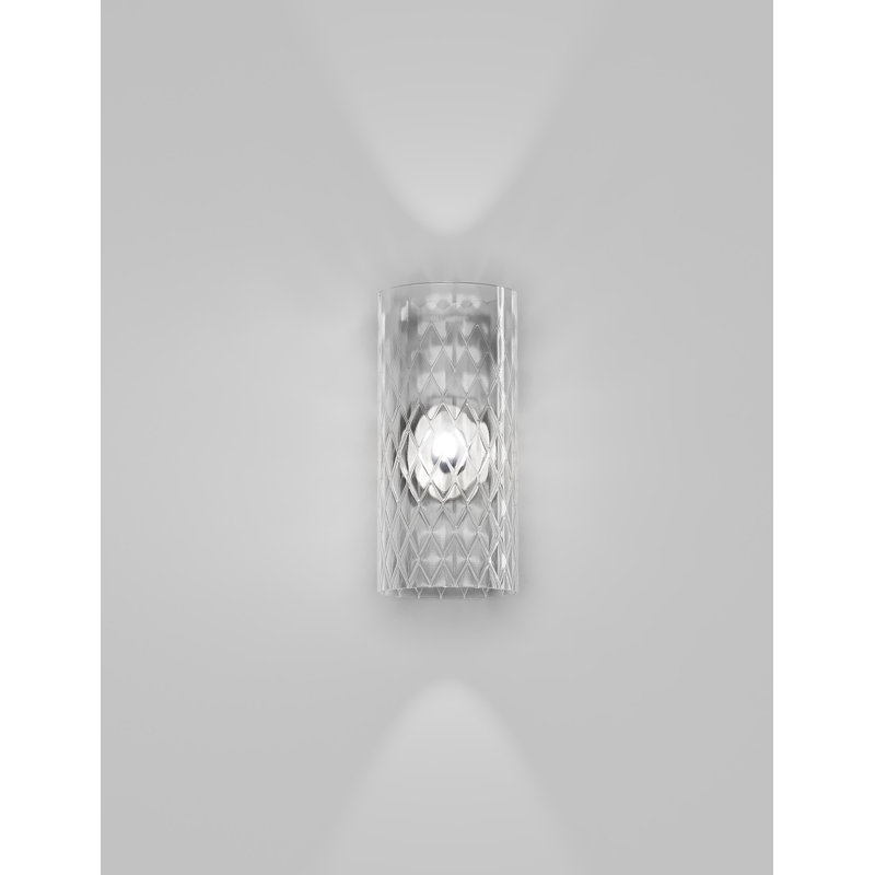 Armonia Wall Lamp 14 Fume' Rombi Matt Black Nickel E12 Ul, Matte Black Nickel, Crystal Balloton