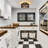 3-Lights Rattan Flush Mount Ceiling Light, 12.6In Boho Light Fixture For Hallway Bedroom Kitchen Entryway