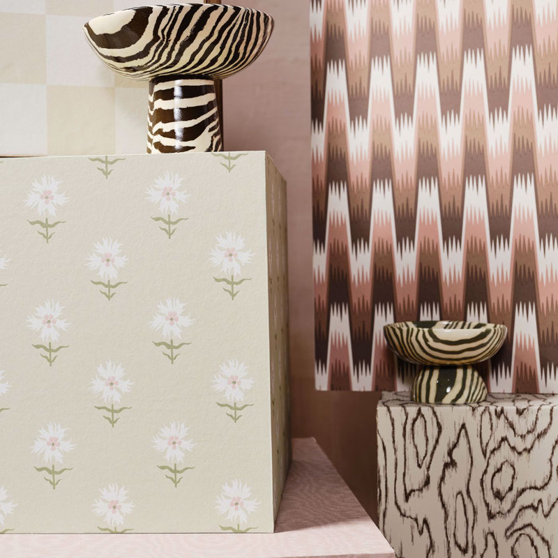 Henry Holland Floral Non-Woven Wallpaper Double Roll, Champagne