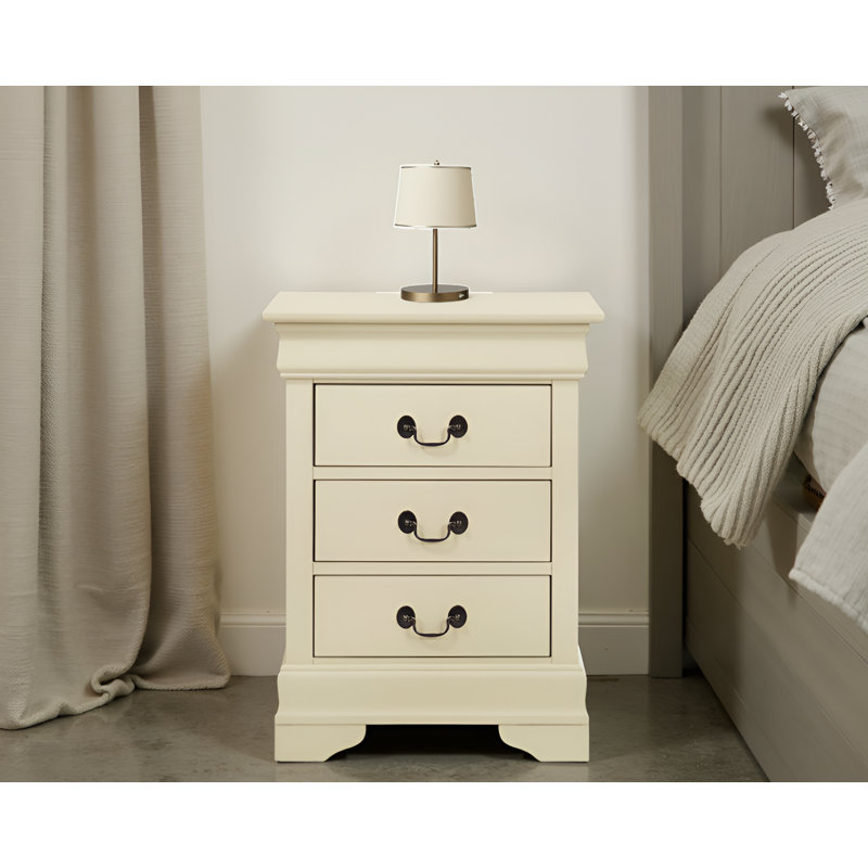 Ensemble de table de chevet 3 tiroirs Kiama Beige, Beige