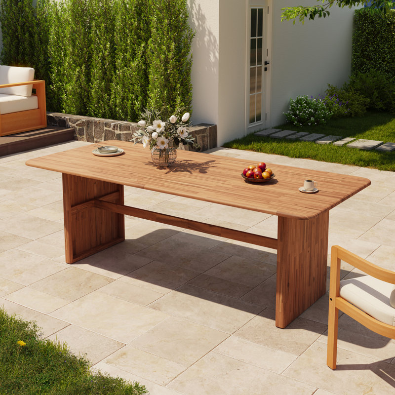 Table de salle à manger d'extérieur en bois d'acacia