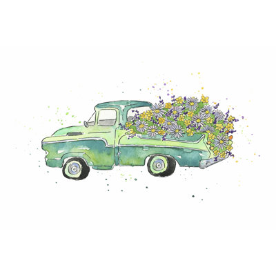 Flower Truck II by Catherine McGuire - Wrapped Canvas Painting