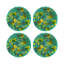 Sous-verres ronds en cuir paon Fallen Leaves-119015047