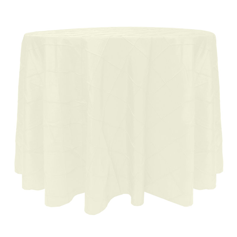 Ultimate Textile Embroidered Pintuck Taffeta Tablecloth, 3, 126" Round