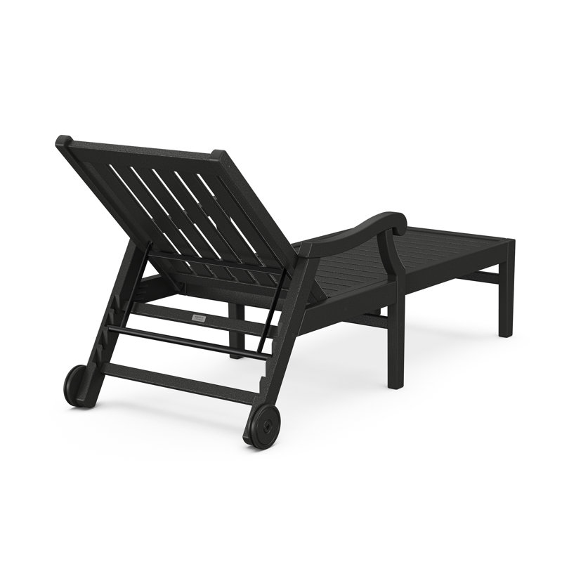 Chaise avec accoudoirs et roulettes POLYWOOD x Birch Lane Verlyn, Noir