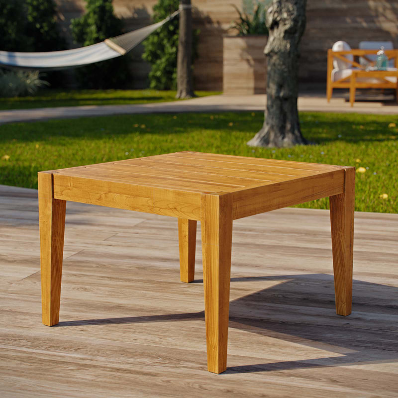 Northlake Square Teak Solid Wood Outdoor Side Table , 22.5 " W 22.5 " D