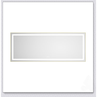 Miroir de salle de bain à DEL avec façade et rétroéclairage, miroir de meuble-lavabo mural avec cadre en aluminium, antibuée, mémoire, 3 couleurs, gradation continue