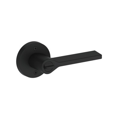 Anaheim Hills Keyed Entry Lever with Contemporary Round Rose in Polished Chrome
