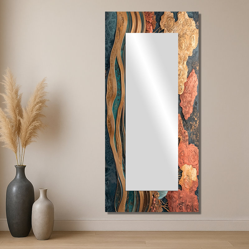 Abstract Hippopotamus Serenity In Africa I - Animals Mirror Wall Decor - Printed On Metal, 28" x 60"