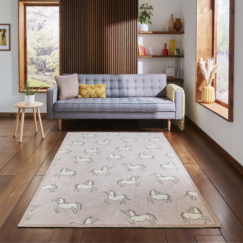 Scion Animal Print Digitally Printed 185cm X 290cm Area Rug, Rectangle 185 x 290 cm, Blush