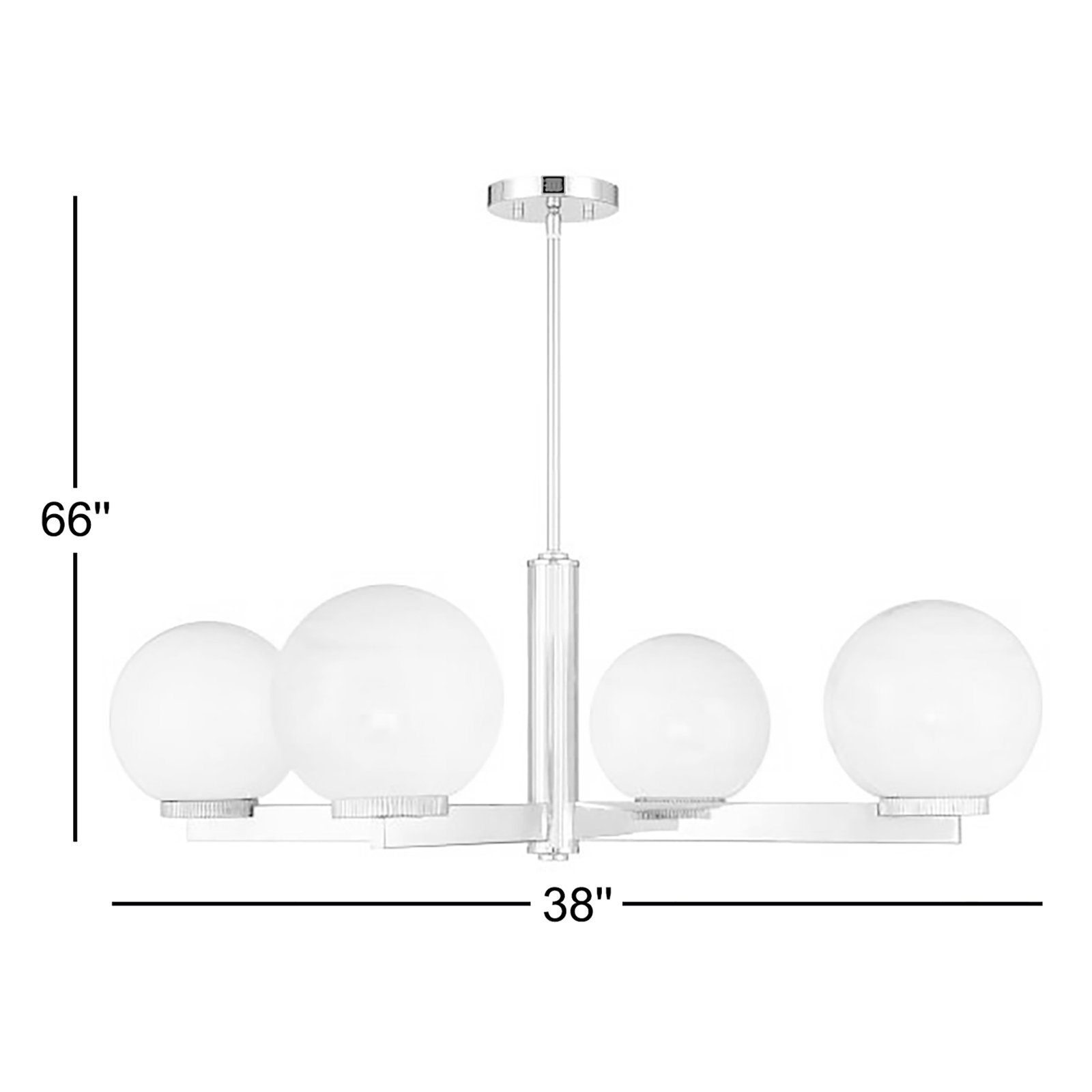 Claudette 4-Light Chandelier, Chrome