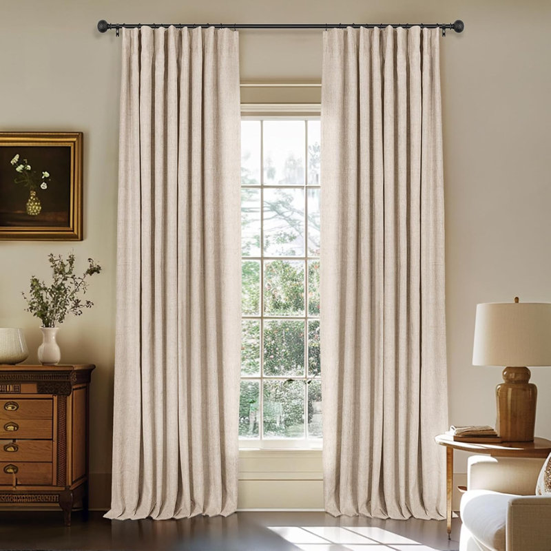 100% Blackout Curtains for Bedroom 2 Panels, 50"W x 84"L (Pack of 2), Oatmeal