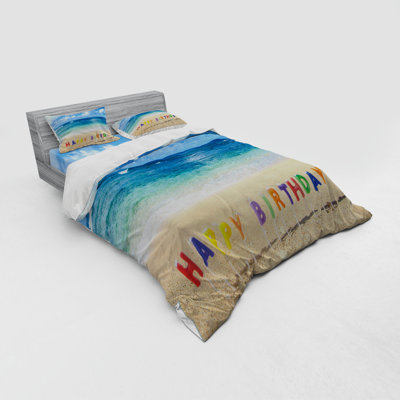 Ensemble de housse de couette bleu en microfibre