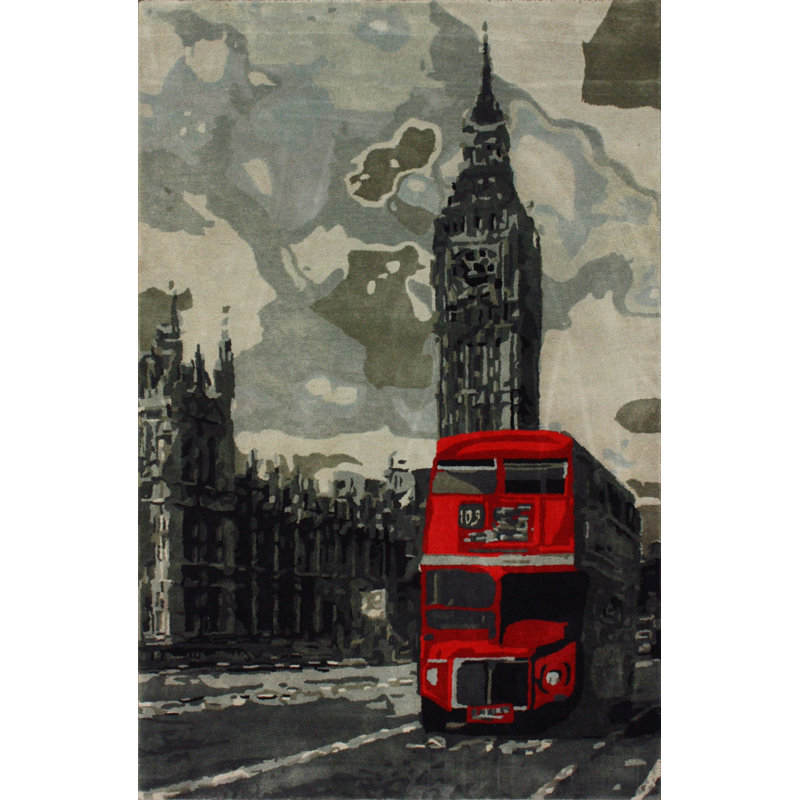 Tapis gris Ilma, 5 pi x 8 pi