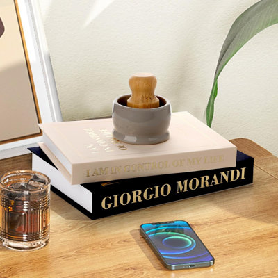 2-Piece Faux Book Decor Set with Hidden Storage – Linen Covered Decorative Boxes for Home & Office