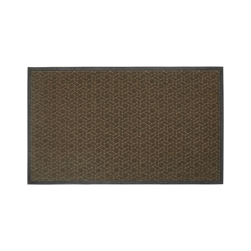 Front Door Mat Indoor Outdoor Entrance, Heavy Duty Rubber Welcome Mat Outside Floor Mat, Stain Resistant Doormats Low Profile, Easy Clean Rugs for Entryway, Patio, Porch