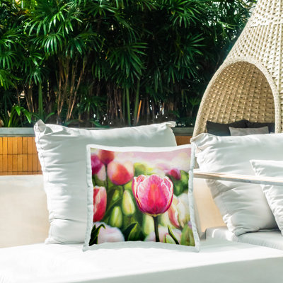 Coussin d'extérieur Blooming Tulips Garden