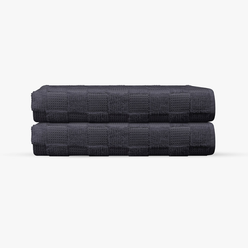 Ensemble de serviettes de bain turc 2 pièces Taylorlynn, Gris anthracite