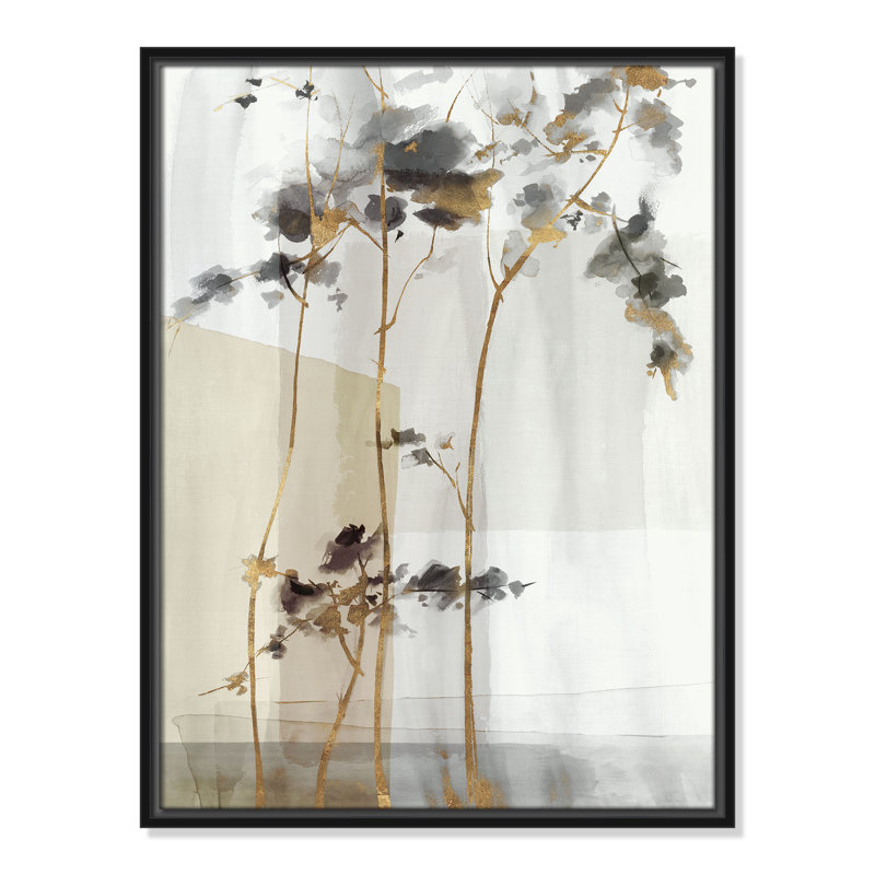 Golden Zen I Print par Eva Watts, L 19,5 po x H 25,5 po, Toile avec cadre, Cadre flottant noir