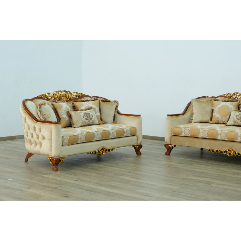 3 Piece Angelica Ii Sofa Set Brown With Brown Fabric