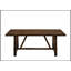 Table de salle à manger Kaelyn au fini chêne foncé avec base à tréteaux, parfaite pour les intérieurs modernes et rustiques, durable et élégante
