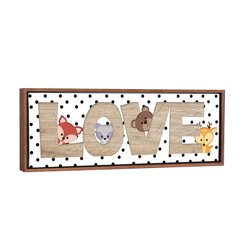 Art love, H 16 po x l 48 po x 1,5 po, Toile avec cadre en bois classique