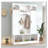 Modern All-in-One Hall Tree with Adjustable Shelves, Classic Arched Farmhouse Storage Bench with Dual Side Cabinets-761150515