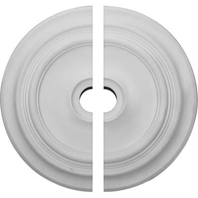 Endurathane Traditional Ceiling Medallion, 24 3/8"OD x 3 1/2"ID x 1 1/2"P (Fits Canopies up to 5 1/2"), Two Piece, Factory Primed