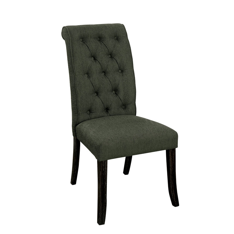 Chaise d'appoint capitonnée Houlihan, gris, Noir