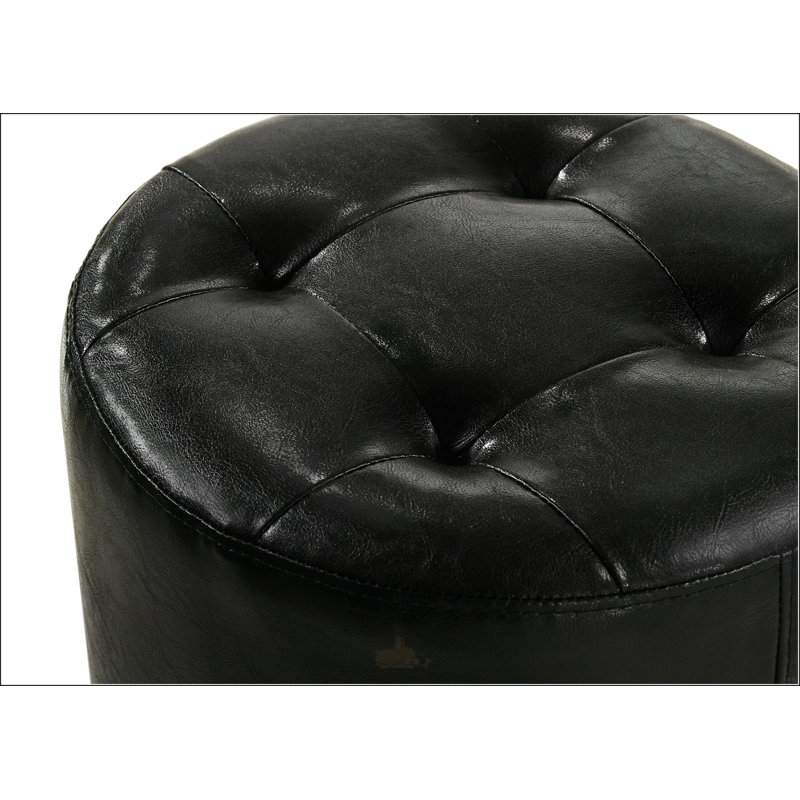 Tabouret de coiffeuse pivotant rembourré Glam, Noir