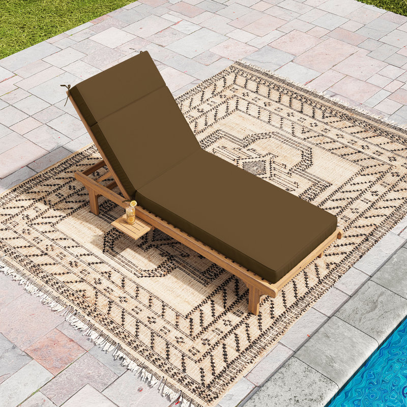 Wynee Outdoor 4'' Chaise Lounge Cushion (1 Pcs), Brown, 80" W x 26" D 