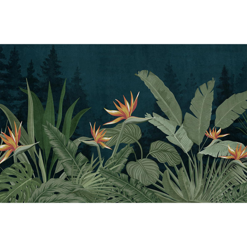 Bordure florale pelez et collez, L 108 po x l 168 po