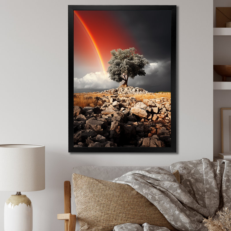 Paysage arc-en-ciel monochrome Euphoria, Cadre photo noir, H 20 po x l 12 po x P 1 po