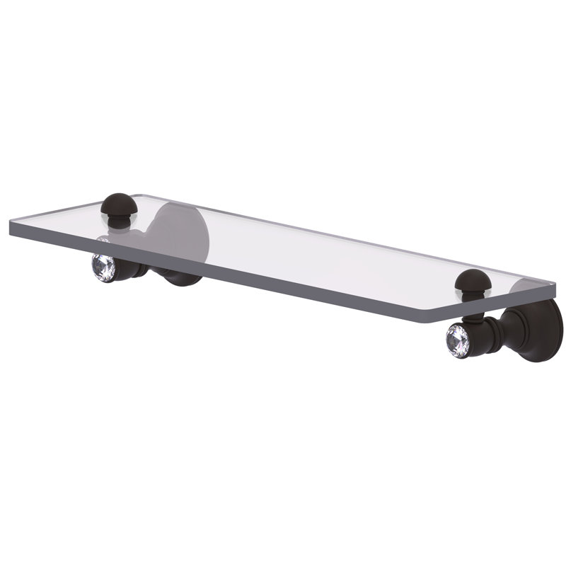 Hertz Glass Bracket Shelf, 2.4" H x 16" W x 5.54" D, Oil Rubbed Bronze