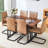 Rectangular Pedestal Dining Table Set-581561043
