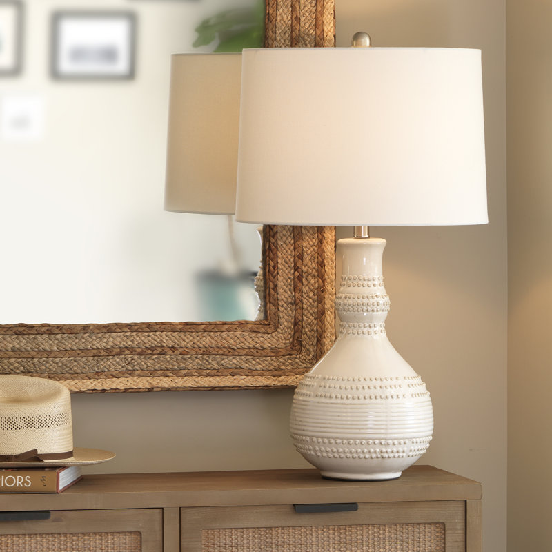 Lampe de table blanche 28 po