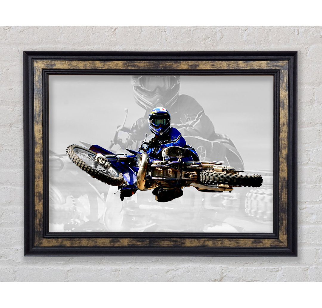 Motorcross Free Styler von oben - Bilderrahmen Kunstdrucke