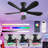 Ceiling Fans With Lights And Remote/App Control, Flush Mount Ceiling Fan With Reversible Dc Motor RGB Dimmable Light, Noiseless Modern Small Ceiling Fan For Bedroom Indoor/Outdoor-765116491-765116490
