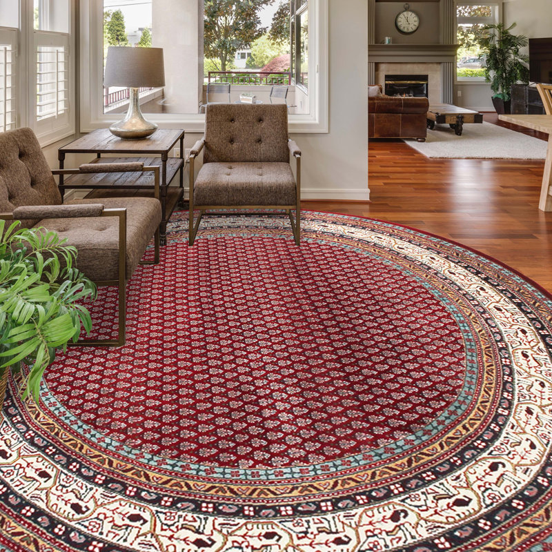 Damask Area Rug in Cream, Runner 2'6" x 12'