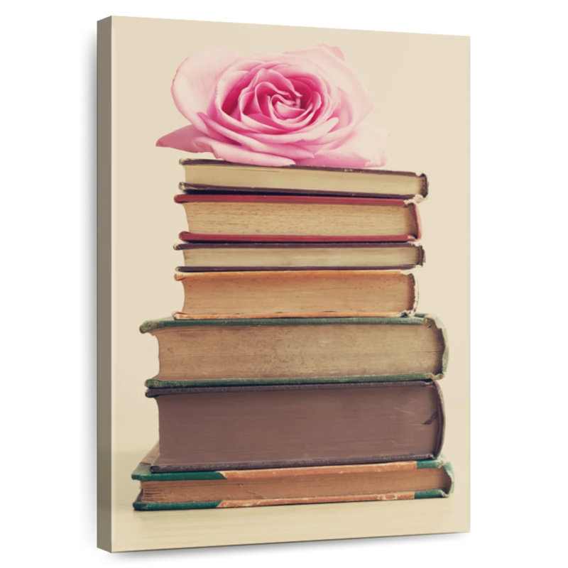 Kerner Rose sur les livres, H 24 po x l 16 po